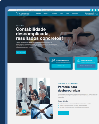 Site da Contaseb, feito pela Agência HDG