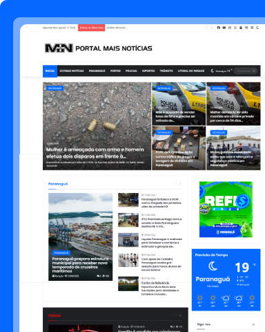 Site do Portal Mais Notícias, feito pela Agência HDG