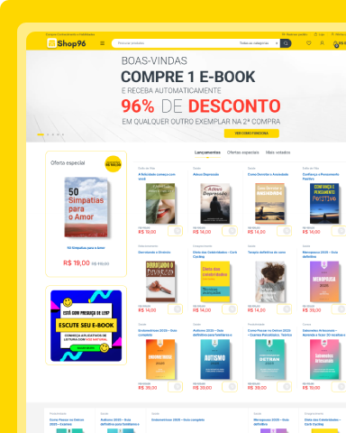 Site da Shop96, feito pela Agência HDG