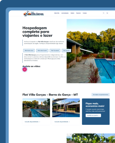 Site da Villa Garças, feito pela Agência HDG