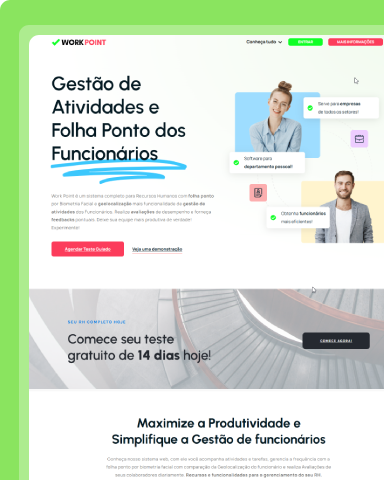 Site do Work Point, feito pela Agência HDG